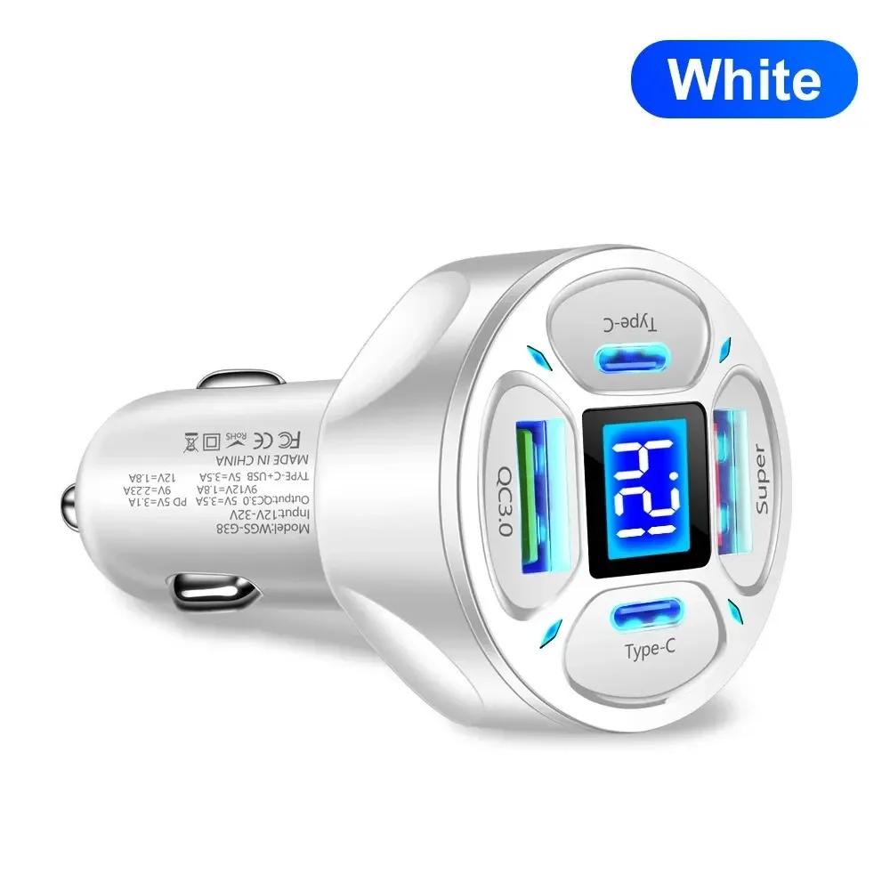 3.0 Fast Charging Mobile Phone Adapter 66W USB PD Car Charger 2 USB Port +2 PD Charger Quick Charge