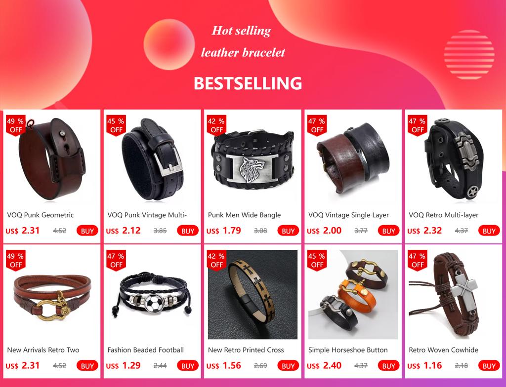 New Arrivals Retro Two Loop Leather Bracelet Men Punk Horseshoe Buckle Wrap Bracelets Creative Jewelry Gift