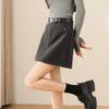 TERRE BLEUE Women's High-Waist A-Line Short Skirt
