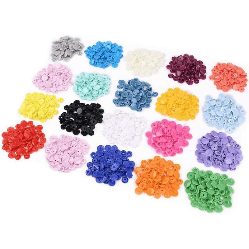 50 Sets Round Snaps Buttons For Bib T5 Plastic Press Button Fastener Snap For Clothes Accessories DIY Crafts