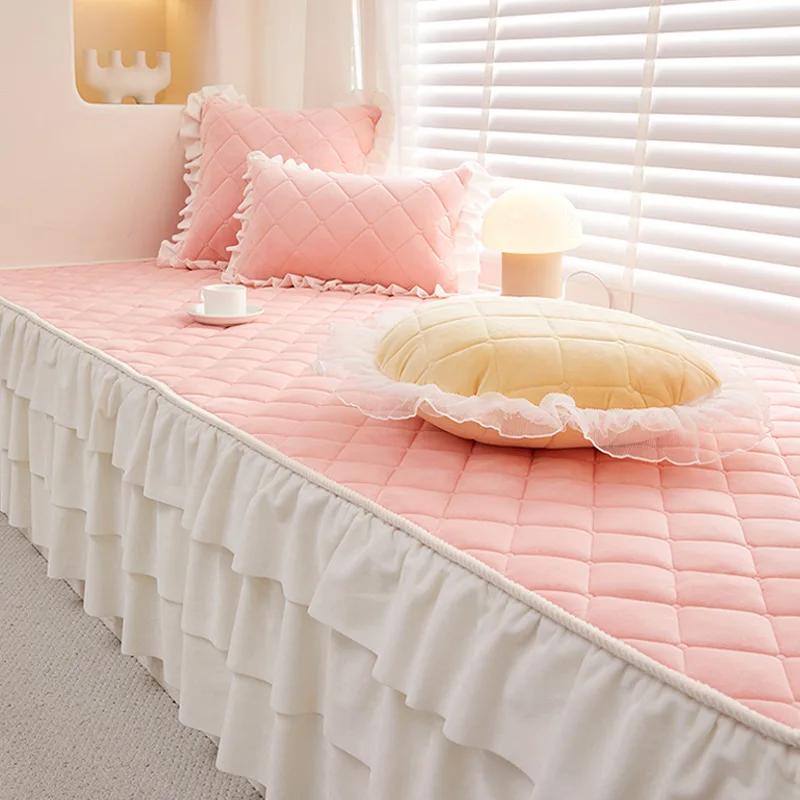 Princess Style Solid Color Bay Window Cushion 2025 New Four All Seasons Universal Bedroom Balcony Tatami Anti slip Sponge Mat