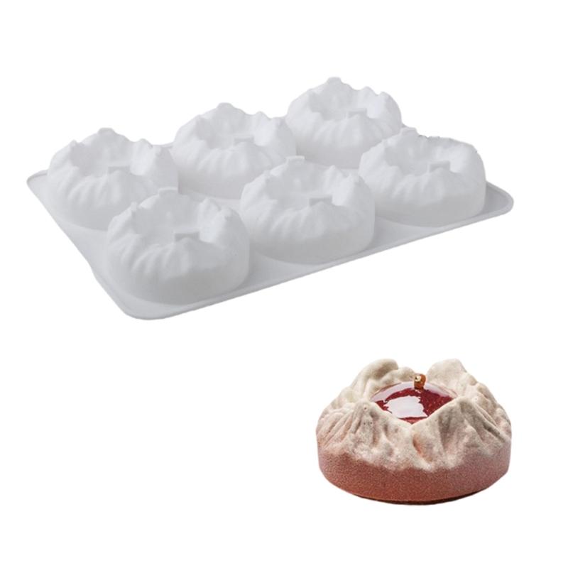 6-Loch Silikonform Bergform Dessertformen für Mousse-Kuchen und Dessert Leichtes Entformen und Temperaturbeständig