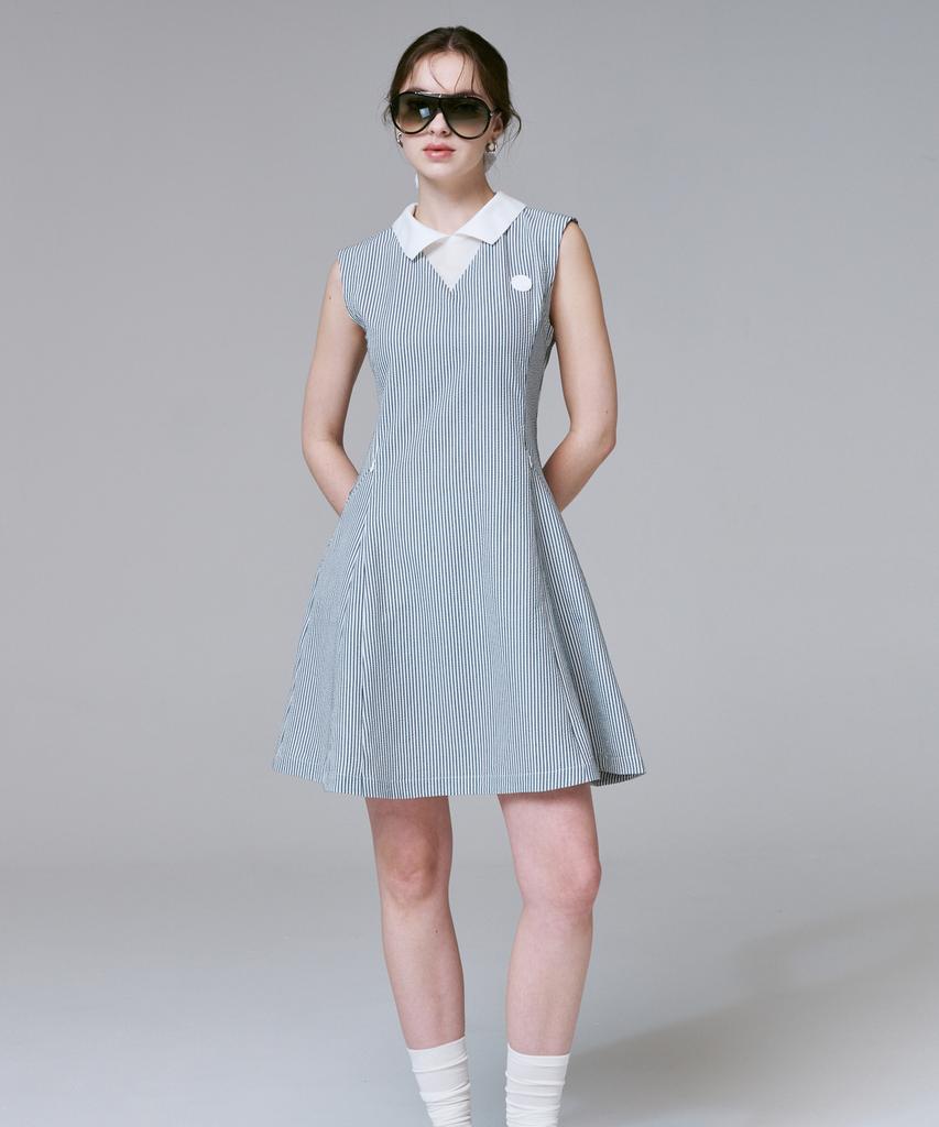 KLIMGOLF Seersucker Sleeveless Dress