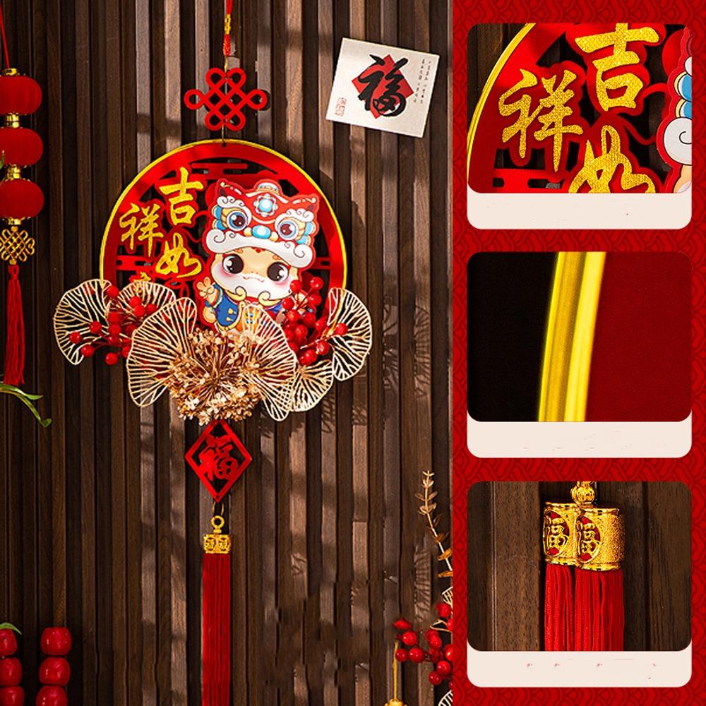 

Traditional 2025 Snake Year Lucky Pendant Flocking Spring Festival Ornaments Home Wall Door Decor Style 2