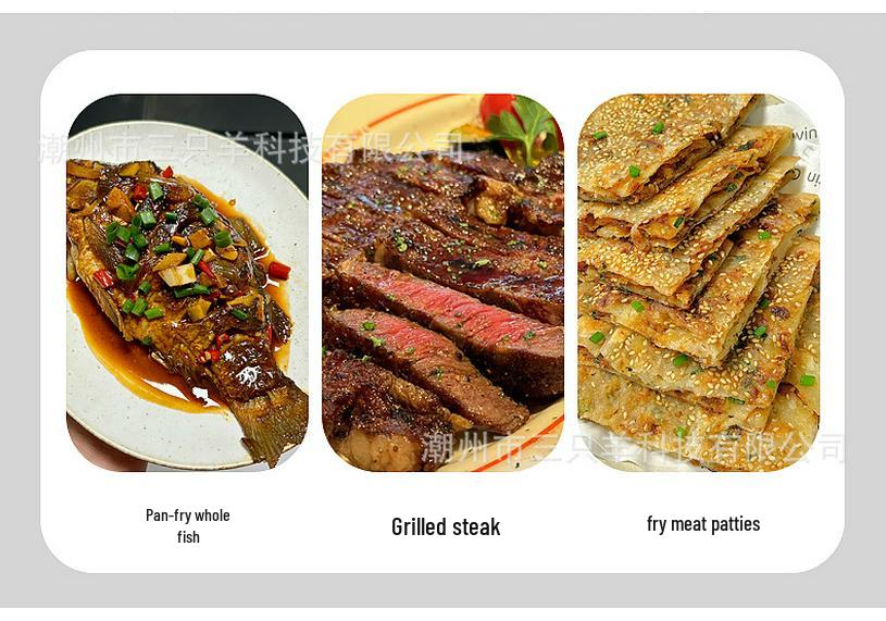 Titanium Dragon Scale Hammer Pattern Flat Bottom Wok with Square Handle, No Coating, Less Oil Smoke, Stainless Steel Steak Frying Pan.