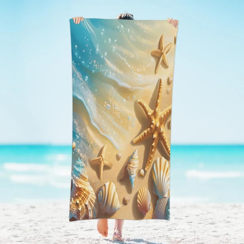 Skull Brightly Colored Flower Beach Towel, Large Microfiber Quick Dry Lightweight Pool Bath Towels Sand Free Beach Blanket for