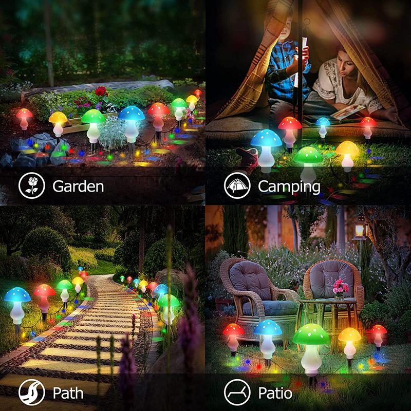 Outdoor Solar LED Mushroom String Lights - Garden Decorative Lamps