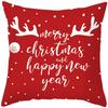 Christmas Red  Decorations Printed Pattern Cushion Cover for Home Living Room Sofa Decoration Pillowcase