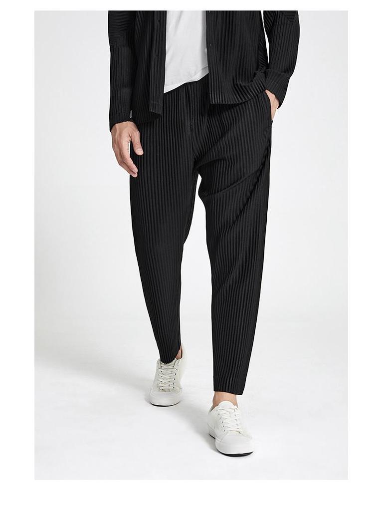Men's Japanese-Style Loose Fit Pleated Casual Pants Summer 2021