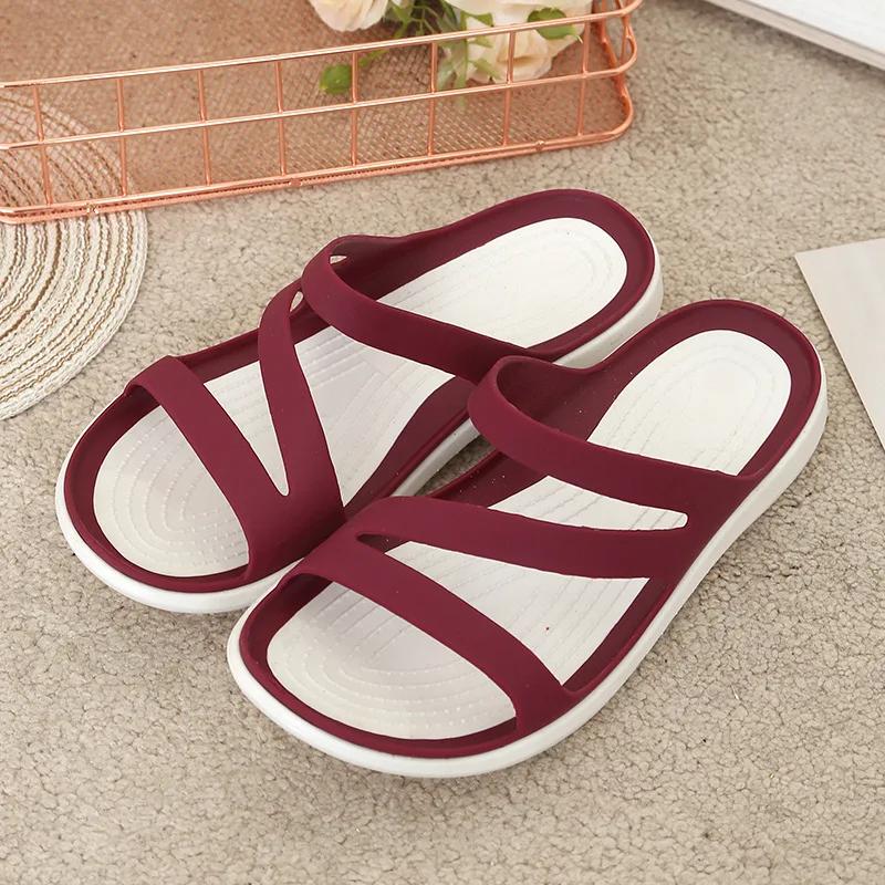Summer New Style Flat Sandals Slippers Seaside Waterproof Beach Shoes Casual and Comfortable Flatheeled Women's Slippers Sandals