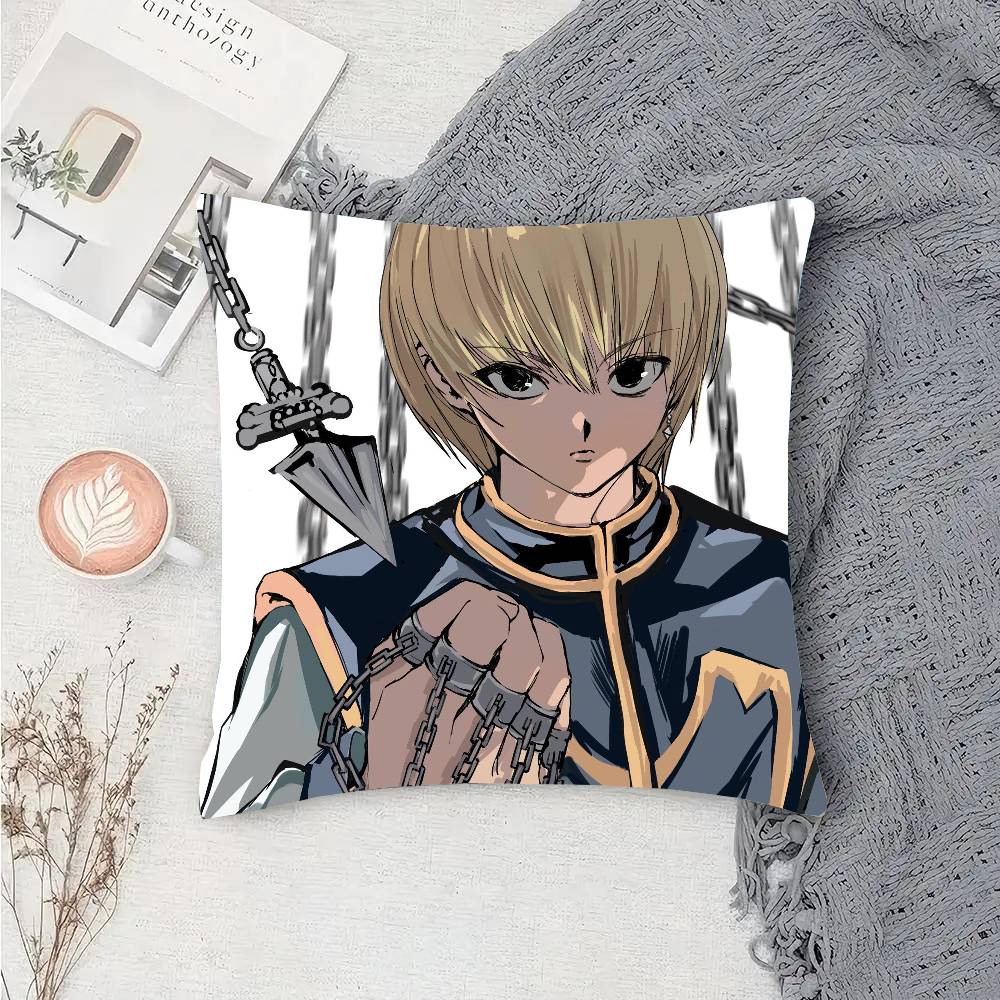 HUNTER X HUNTER Anime Kurapika Pillow Case Fashion Square Pillowcase Bedroom Sofa Room Ins Decoration Leisure