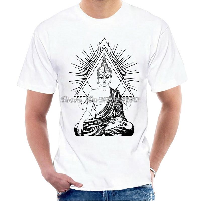 Camiseta de Religião Espiritual Budista Meditação Ohm Hindu Yoga Zen Ghandi Yantra Masculina Algodão Tees Streetwear Harajuku