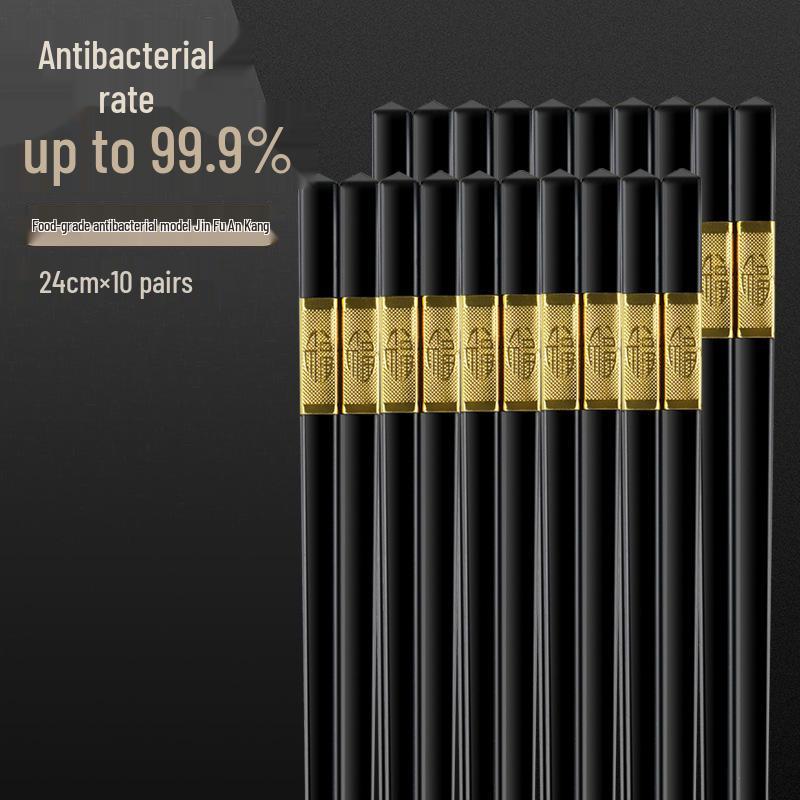 Premium Non-Slip, High-Temperature Resistant Chopsticks Set - Food-Grade Alloy for Families