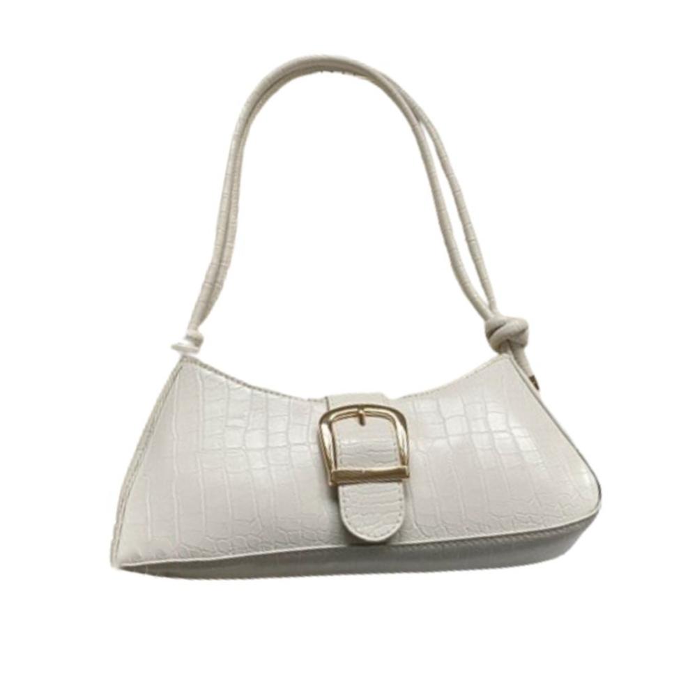 

Stone Pattern Half-moon Underarm Bag Large Capacity Rectangle Armpit Bag Girls белый