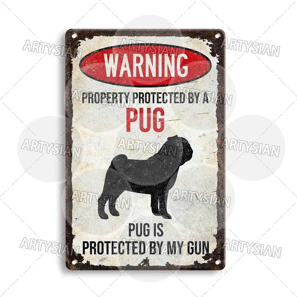 Beware Of Dog Warning Metal Sign German Shorthaired Pointer Aussie Dachshund Labrador Doxie Bulldog Dobermann Pyrenees Shiba Pug