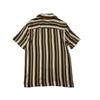 European and American Single Men Summer Rayon Stripes Shirt American Casual Loose Plaid Couple Short Sleeve Vintage Shirt