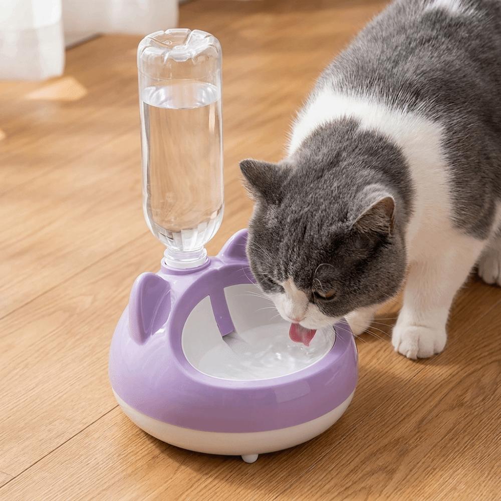 Splash-proof Automatic Water Fountain Non-Slip Pet Drinking Station Cat Water Bowl Holder Travel