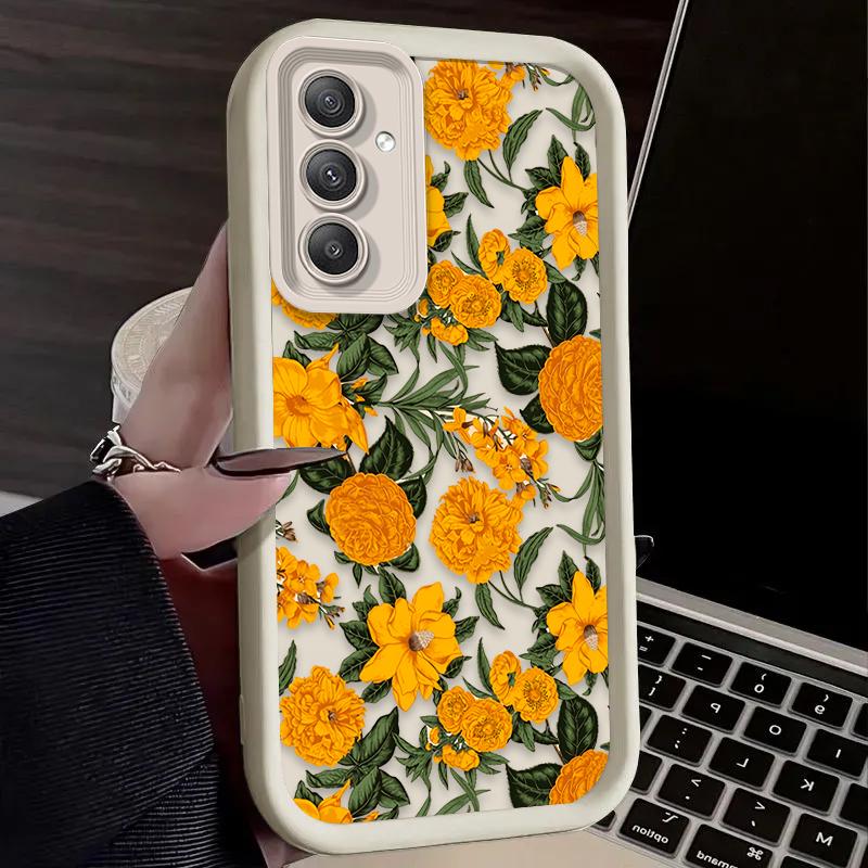 Sunflower Flower Oil Painting Case for Samsung Galaxy S25 S24 S23 Ultra S22 Plus S21 FE S20 A55 A54 A15 A35 Shockproof Cover