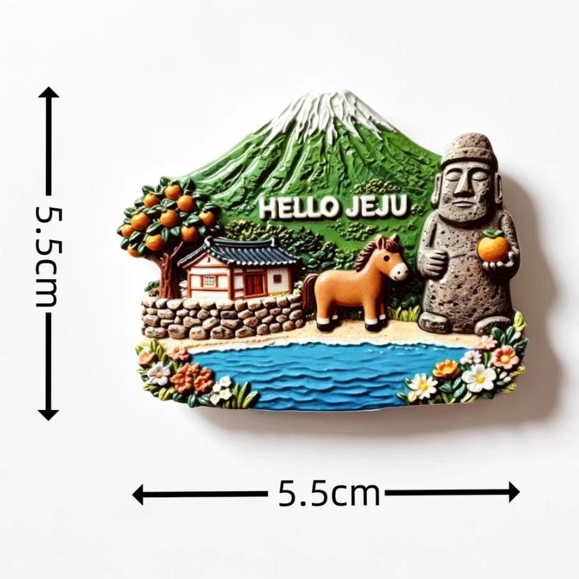 South Korea Seoul Jeju 3D Fridge Magnets Tourism Souvenir Refrigerator Magnets Sticker Home Kitchen Decoration