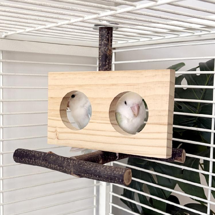 Multifunctional Wooden Parrots Stand Wooden Bird Perches Stand Playstand Parrots Toy for Avians Enrichment