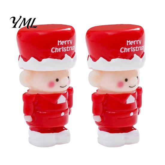 Detailed Resin Craft Figures 2Pcs Mini Christmas Figurine, Cute Santa Claus Nutcracker Soldier Dolls, DIY Accessories Decorative Figurine Set