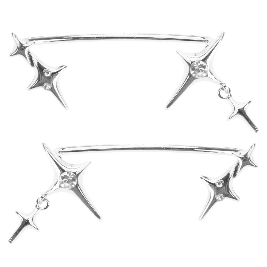 Fashion Star Clip Earrings Sparkling Ear Cuff Jewelry Gift Simple Climber Earrings Wrap Party Jewelry Drop Earrings