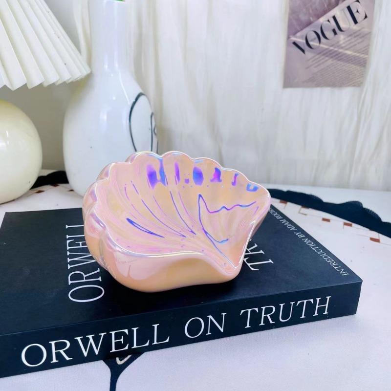 

Керамическая бытовая мыльница-ракушка с дренажом, не требующая сверления