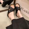 Thick-soled Cross-toed Roman Shoes for Women's Summer Wear 2025 New Fashion Casual Versatile Comfortable Soft-soled Sandals