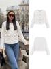 Spring/Autumn Women's Slim Fit Denim Jacket - European/American Style, Solid Color, Buttoned, Trendy Fashion
