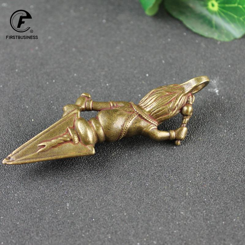 64G Brass Nepal Yamantaka Head Vajry Pestle Ornaments Vintage Brass Pendant Buddha Instruments Lucky Home Decorations Avoid Evil
