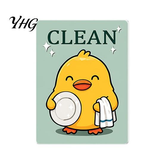 Animal Magnetic Decoration Clean Dirty Dishwasher Magnet, Acrylic Cartoon Sign, Decorative Kitchen Supplies Double-Sided & Magnet for Heavy Duty Sign