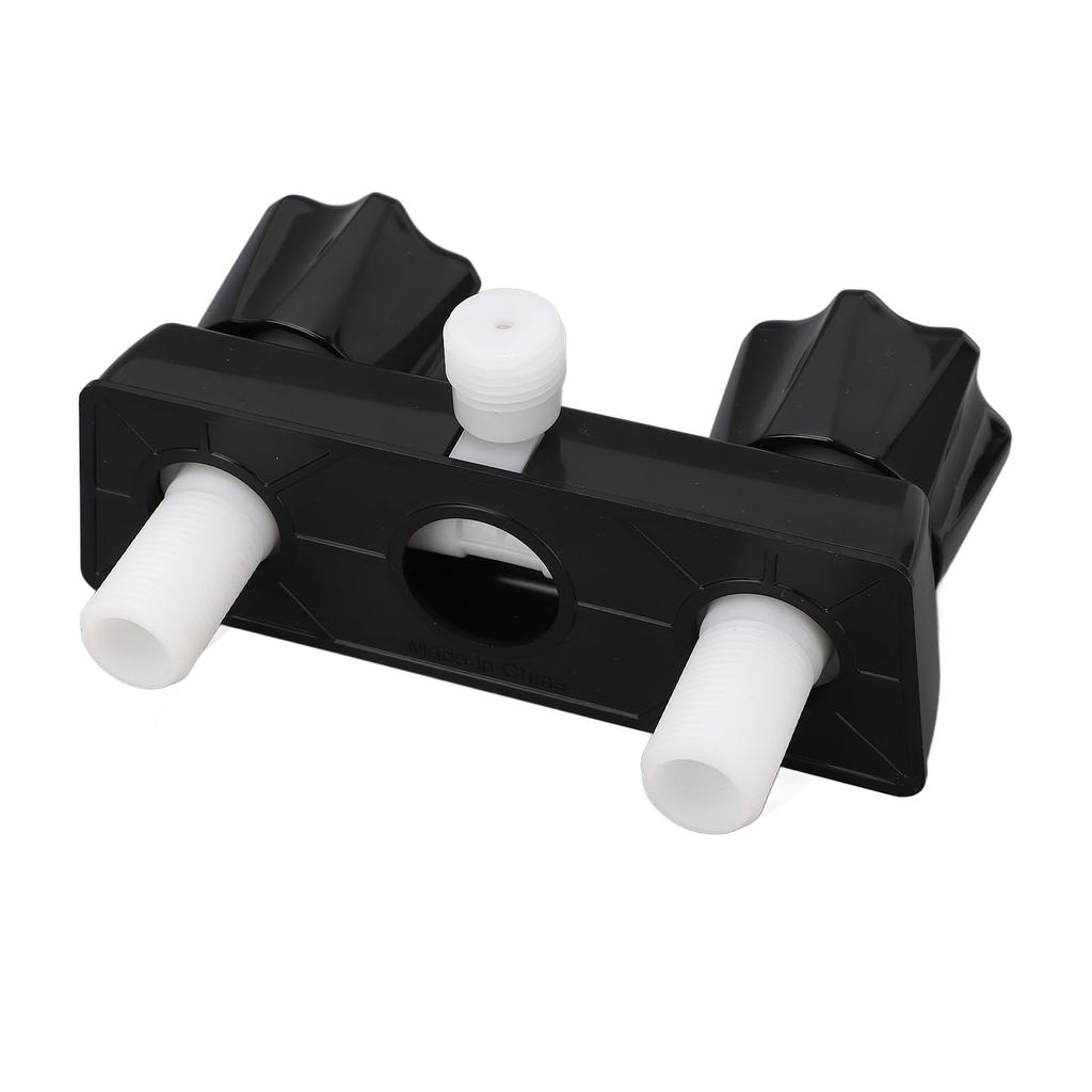 RV Shower Faucet Valve Diverter Shower Mixing Valve Control with 2 Knobs Wheel For RV Motor Home Black