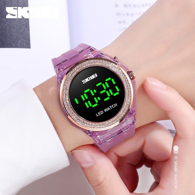 Stylish New Ed Creative Watch, Transparent Large Dial Female Student Outdoor Sports Waterproof Electronic Watch
