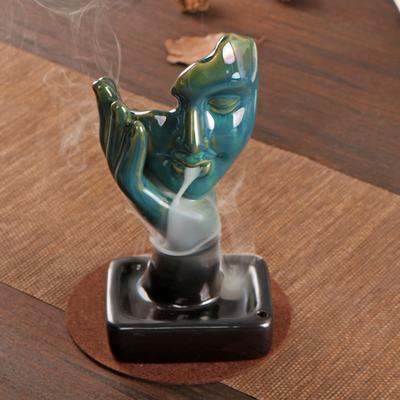 Unique Backflow Incense Holder Waterfall Smoke Design for Meditation Focus Home Office Desk Decor Creative Gift Idea