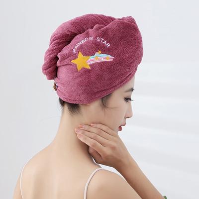 Magická mikrovláknová koupací čepice Výšivka Ručník Koupelnové čepice Čepice na sušení vlasů Rychleschnoucí Měkká Pro dámu Turban Head
