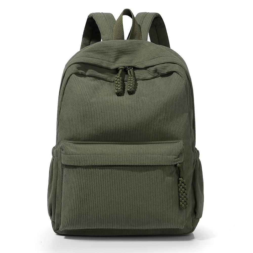 New Corduroy Small Backpack Female College Student Backpack Casual Versatile Large Capacity Travel School Bag