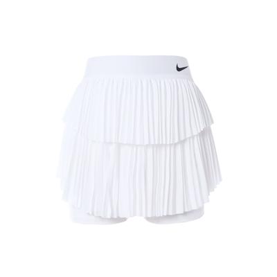 Court Dri-FIT Slam Solid Spódniczka tenisowa z plisami Wygodna spódniczka sportowa Damskie spódniczki Biała DA4727-100