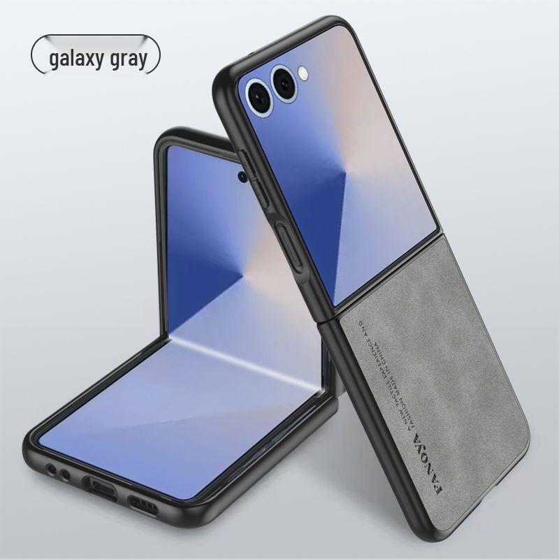 Samsung ZFlip7 Case: Ultra-Thin Lambskin Leather, Frosted Finish, Anti-Drop, Anti-Slip, for Foldable Screen.