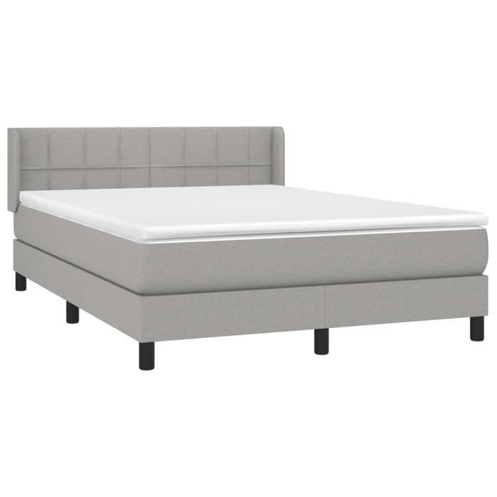 Maison Exclusive - Sommier à lattes de lit avec matelas Gris clair 140x200cm Tissu