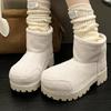 Winter-Schneestiefel aus Wildleder, Knöchelschuhe, klobige Schuhe für Damen, Plüsch, warme Baumwollstiefel, Luxusmarke, Absätze, Chelsea, lässig, Botas Mujer