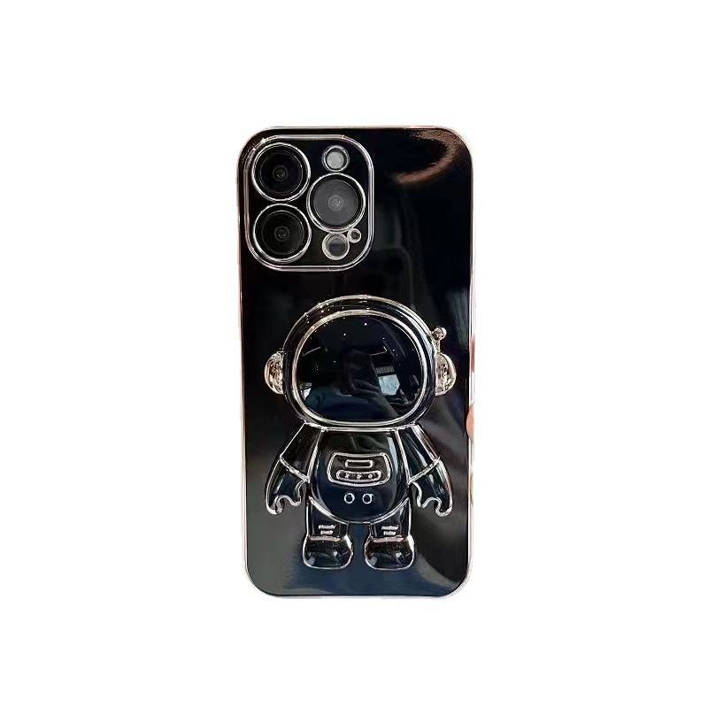 OPPO Realme K3 Electroplated Phone Case with Silicone, Cartoon Design, Invisible Astronaut Bracket, Full Package.