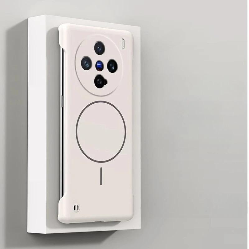 

Магнитный безрамный противоударный чехол для VIVO X200 Pro Magsafe Wireless Charging Ультратонкий жесткий чехол для ПК VIVO X200Pro mini vivo X200 Pro белый