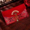 Premium Brocade Red Envelopes Exquisite Tassel Elegant Fan Decor Spring Festival Hongbao Soft Texture Reusable Cloth