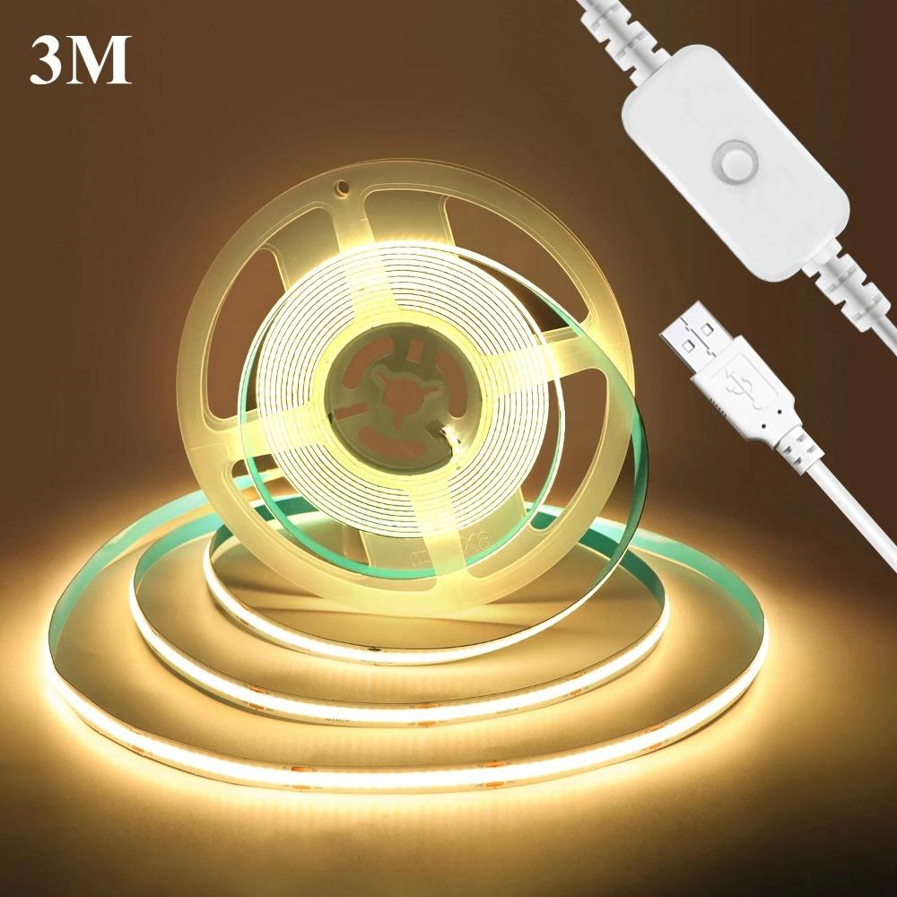 White USB 5V Led Lights Flexible Tape Lights New COB Led Strip Lights Home