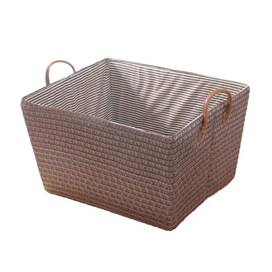 

Storage Basket Moisture-Proof Foldable Storage Basket with Dual Handles Strong Load-Bearing Capacity Storage Bin коричневий