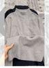 Don't Miss Out! Women's Slim-Fit High-Neck Grey Sweater with Base Layer – Warm, Knitted Autumn/Winter Style Top.