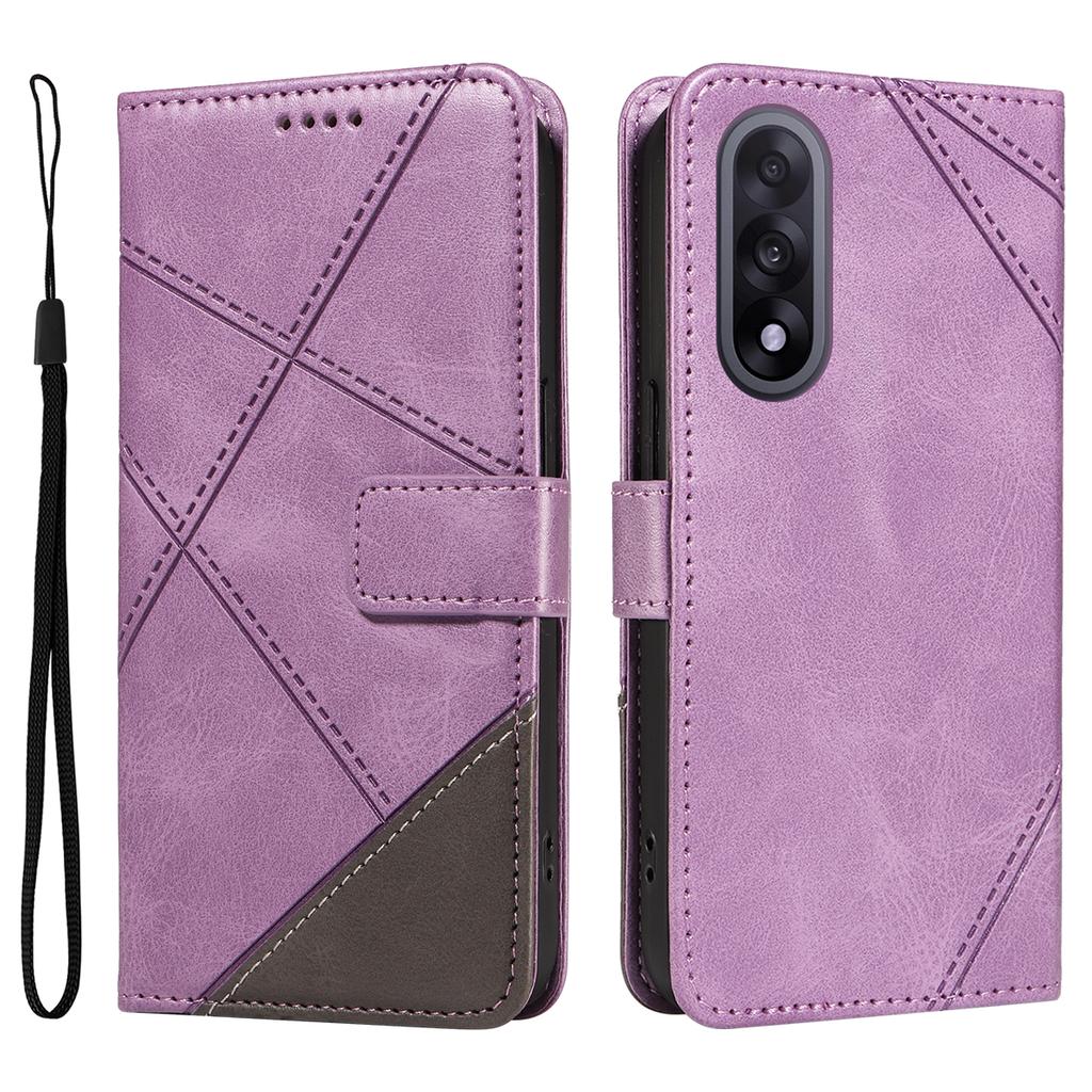 Für OnePlus Nord 5 5G/OnePlus Ace 5 Ultra 5G Lederhülle Geometrisches Liniendesign Brieftasche Handyhülle mit Handschlaufe