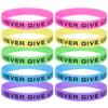 Inspirierendes 'Gib Niemals Auf' Leuchtendes Silikonarmband für Festivals und Partys