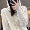 Fortykket Langærmet Cardigan Sweater Coat til Kvinder Løs Stor Størrelse Efterår Vinter Jakke
