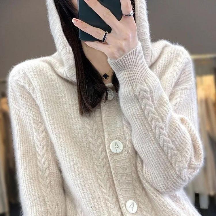 Thickened Long Sleeve Cardigan Sweater Coat for Women Loose Large Size Autumn Winter Jacket